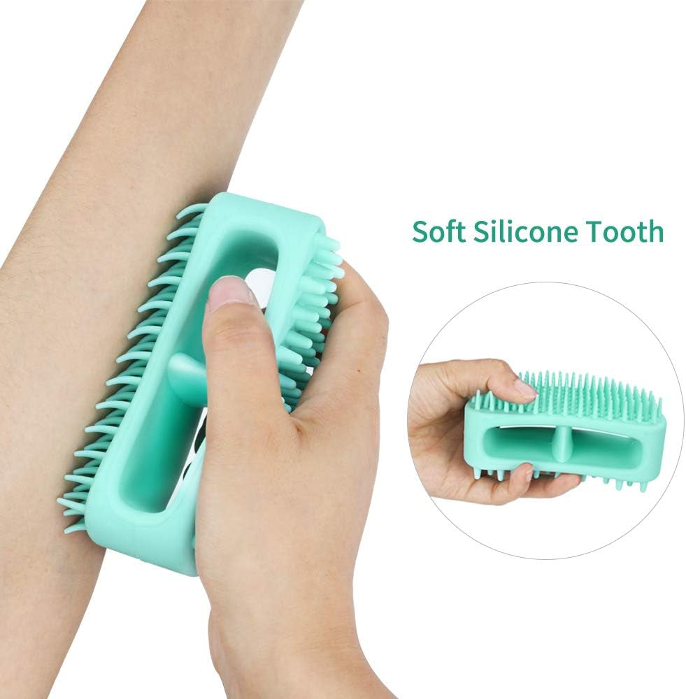 Dog Brush & Cat Brush, Soft Silicone Dog Grooming Brush, Pet Bath & Massage Brush for Cats and Dogs with Short or Long Hair, Cat Slicker Shedding Hair Brush for All Pet Sizes